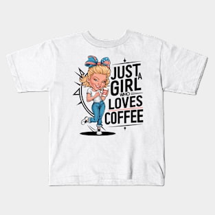 Just a Girl Who Loves Coffee Kids T-Shirt